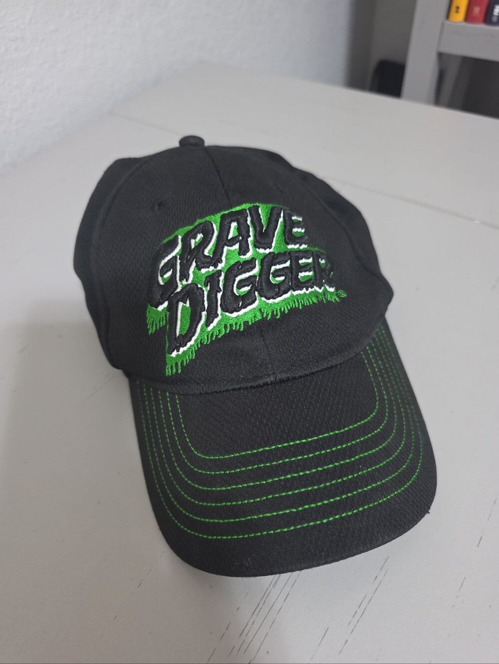 Grave Digger Embroidered Black & Green Baseball Cap